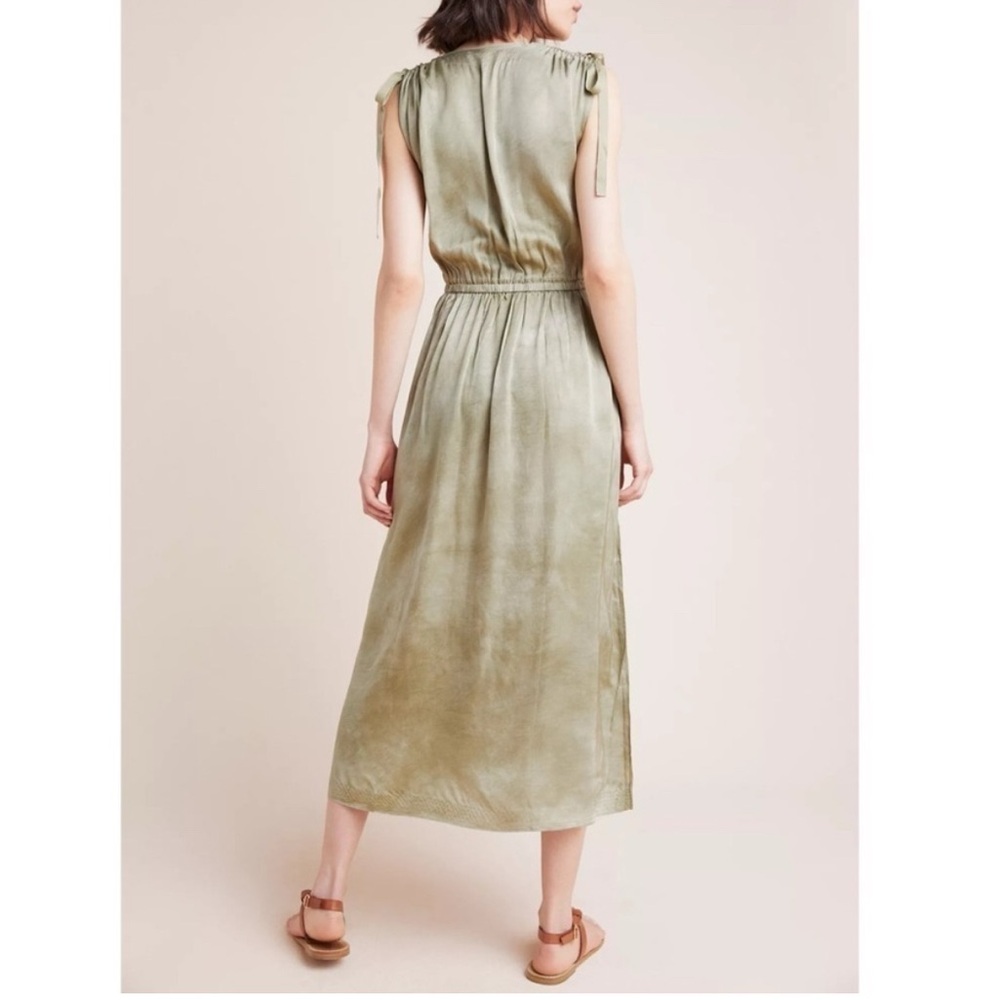 Frye. - Women’s Viscose draw string shoulder sleeveless maxi dress light green S - Picture 3 of 12